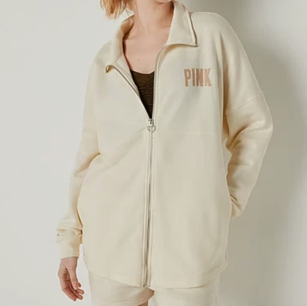 PINK Victoria's Secret Oversized Zip-Up Jacket Size XX-Large